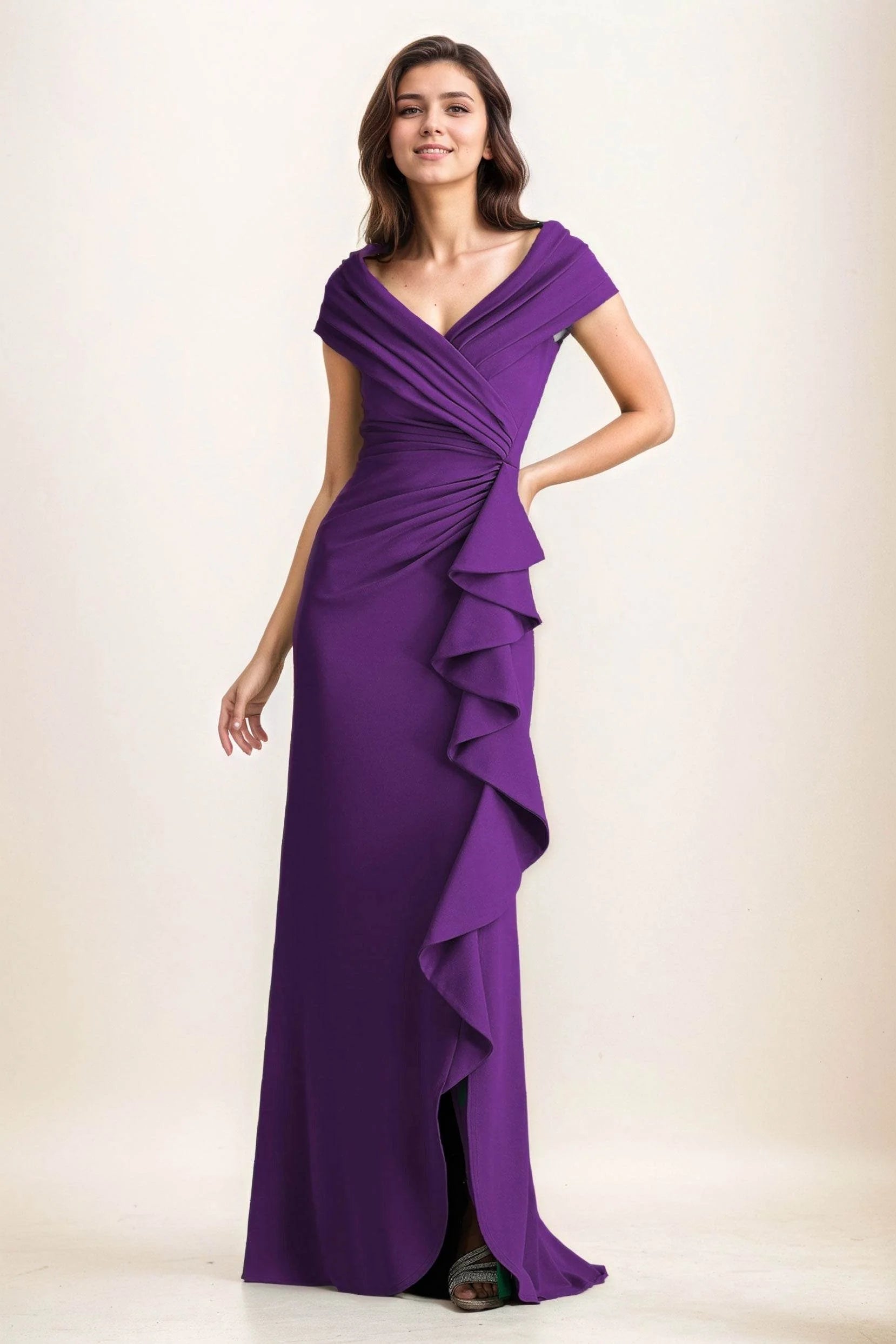 Sheath-Column Maxi Elastic Cloth Wedding Guest Dress CG0280