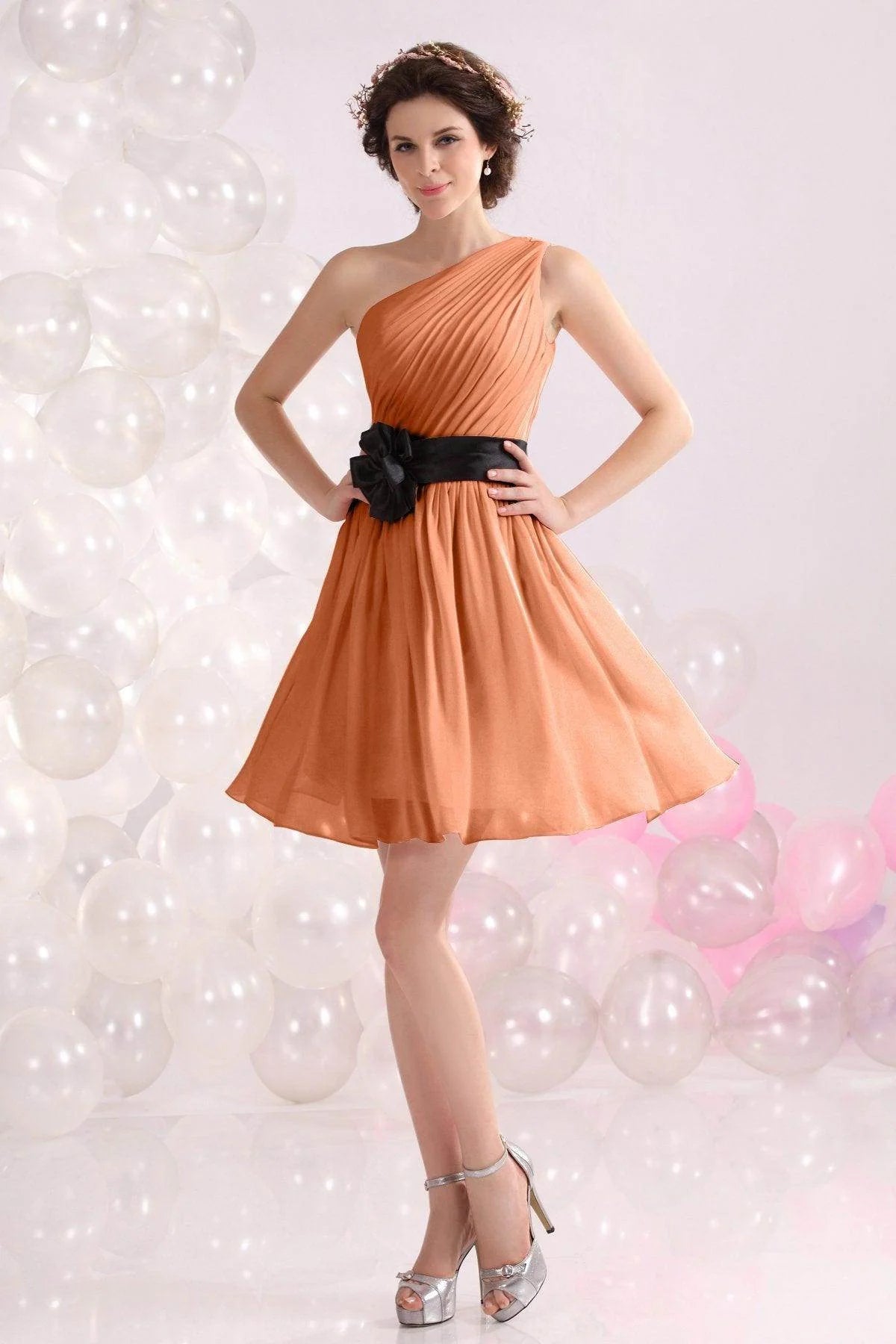 A-Line Short-Mini Chiffon Bridesmaids Dress COZB1301C