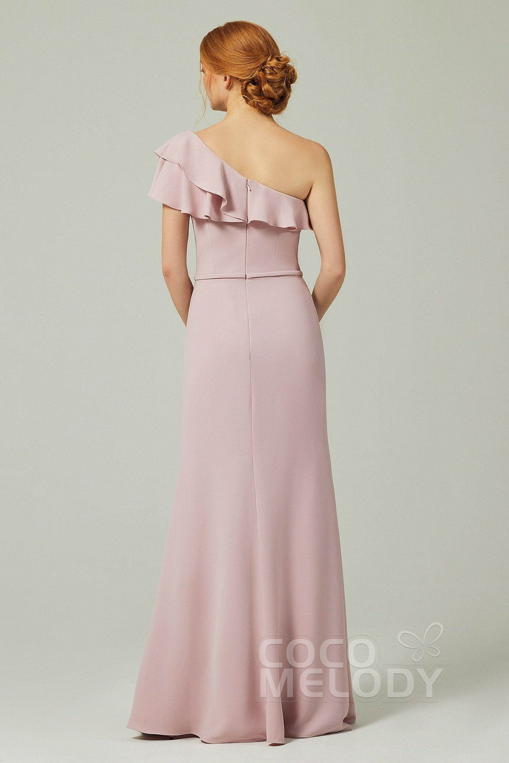 Sheath-Column Floor Length Chiffon Bridesmaid Dress CB0349