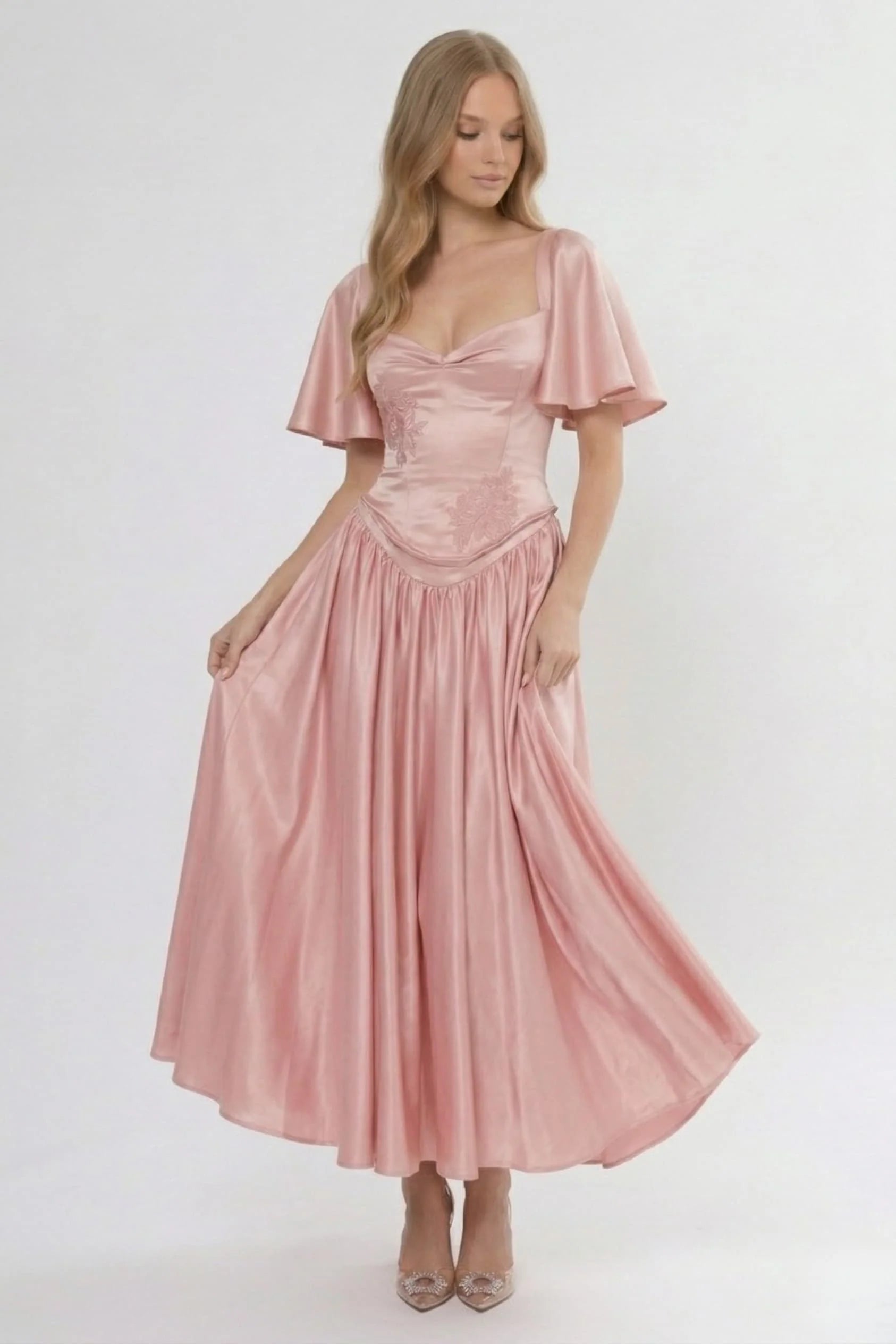 A-Line Ankle Length Soft Satin Bridesmaid Dress CG0317BM