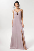 Sheath-Column Floor Length Chiffon Bridesmaid Dress CB0556