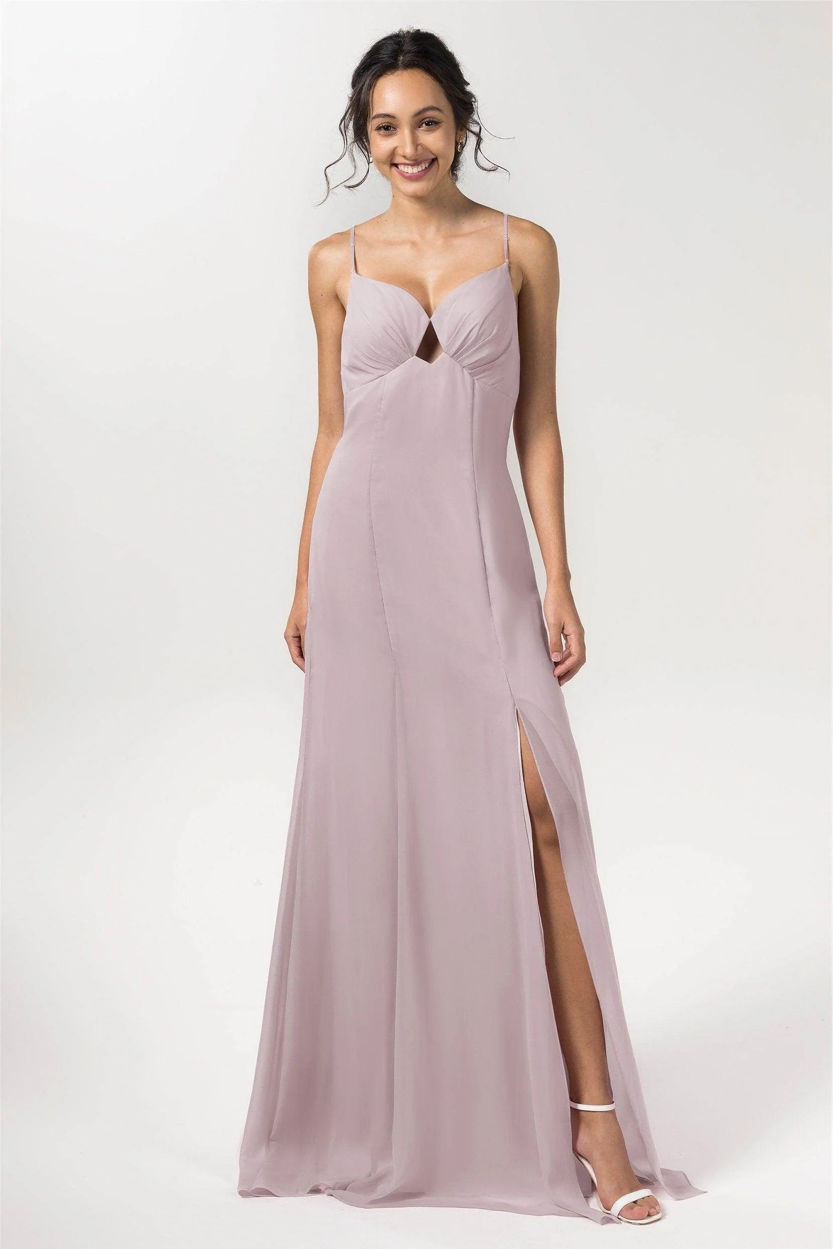 Sheath-Column Floor Length Chiffon Bridesmaid Dress CB0556