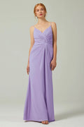 Sheath-Column Floor Length Chiffon Bridesmaid Dress CB0350