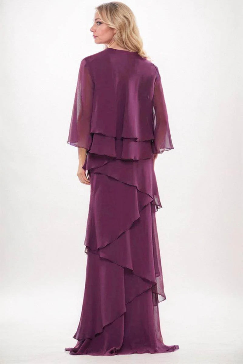 Sheath-Column Maxi Chiffon Mother Dress CM0251