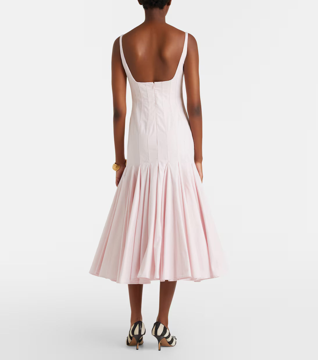 Jacquemus Agave pleated cotton poplin midi dress