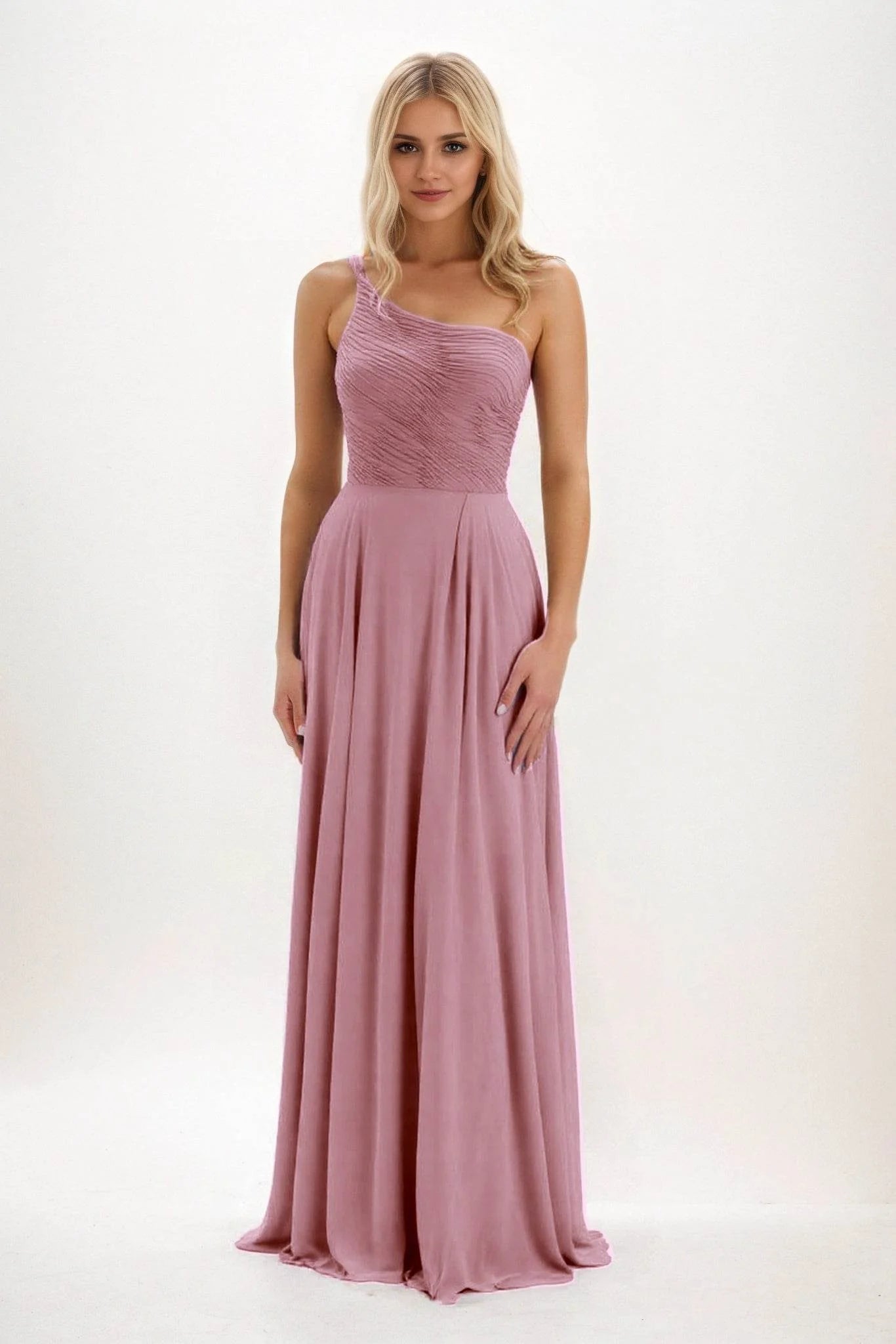 A-Line Maxi Chiffon Bridesmaid Dress CB0858