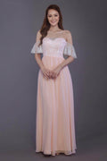 Sheath-Column Floor Length Chiffon Bridesmaid Dress PR3521
