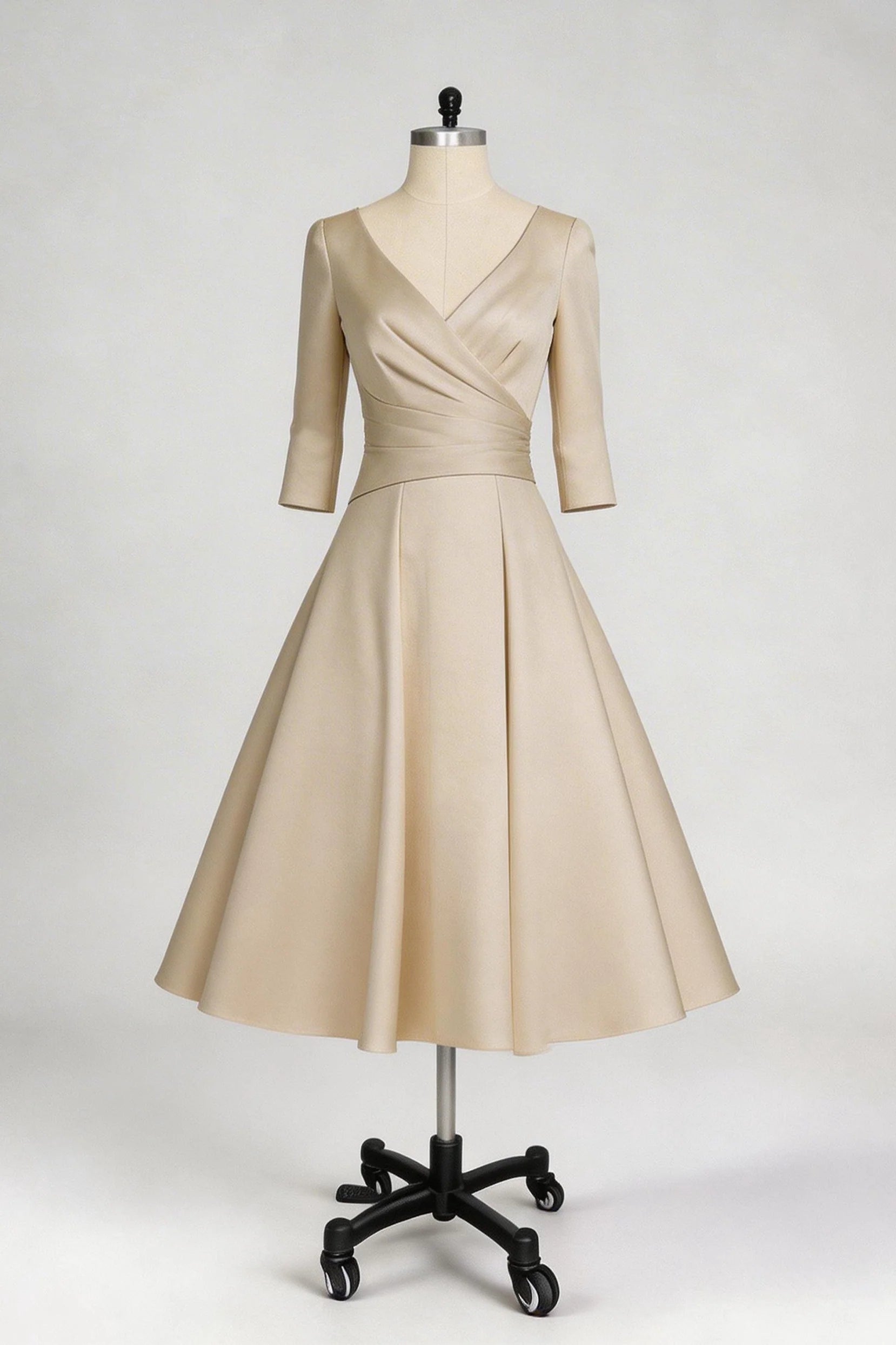 A-Line Tea Length Satin Mother Dress CM0081