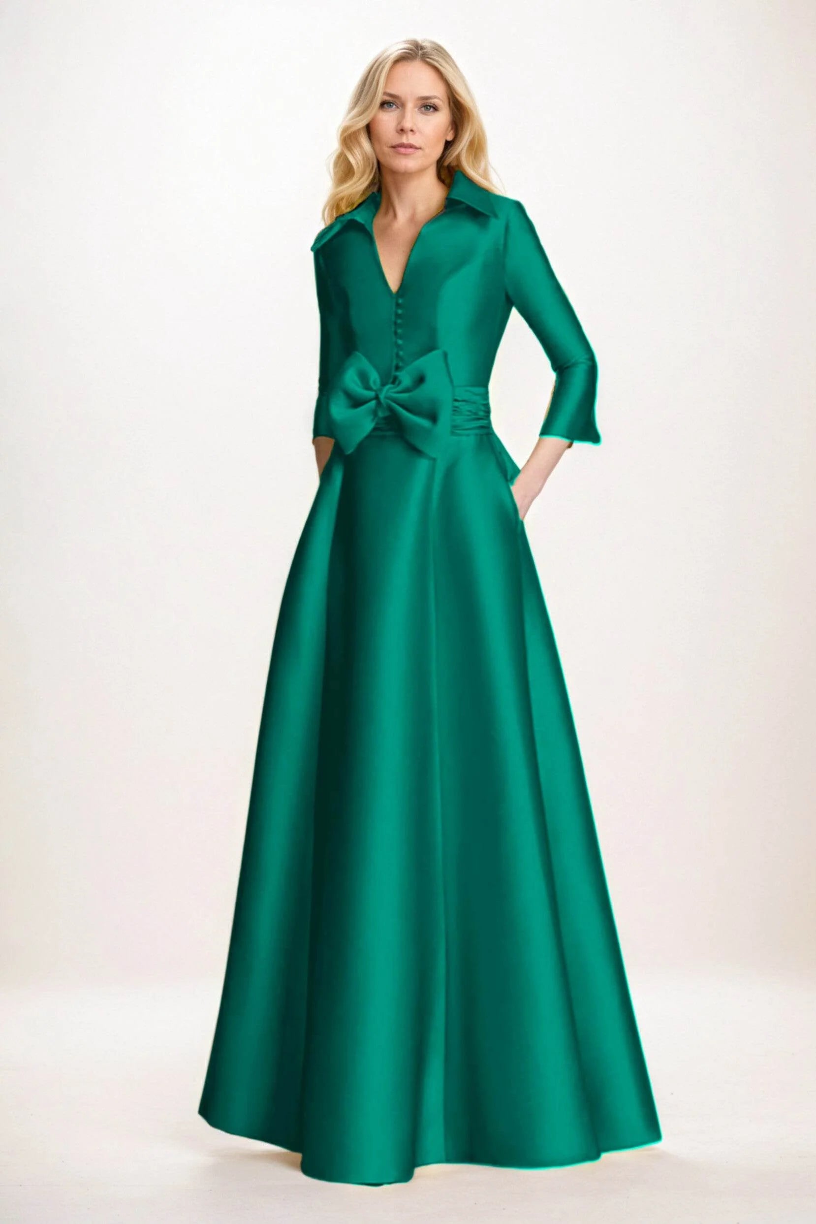 A-Line Maxi Satin Mother of the Bride Dresses CM0402